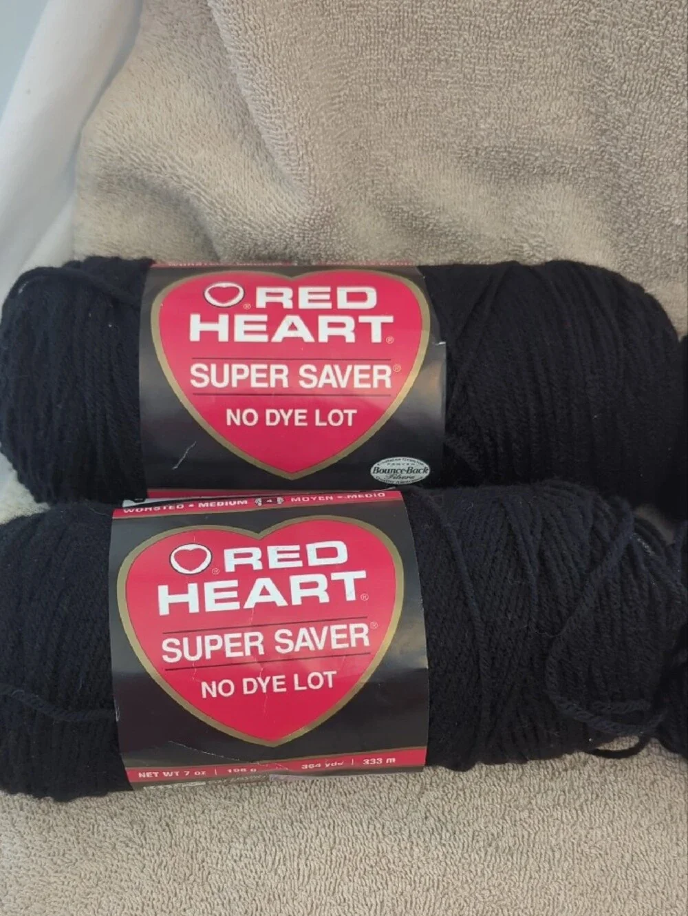 4- Super Saver Red Heart Black Yarn -